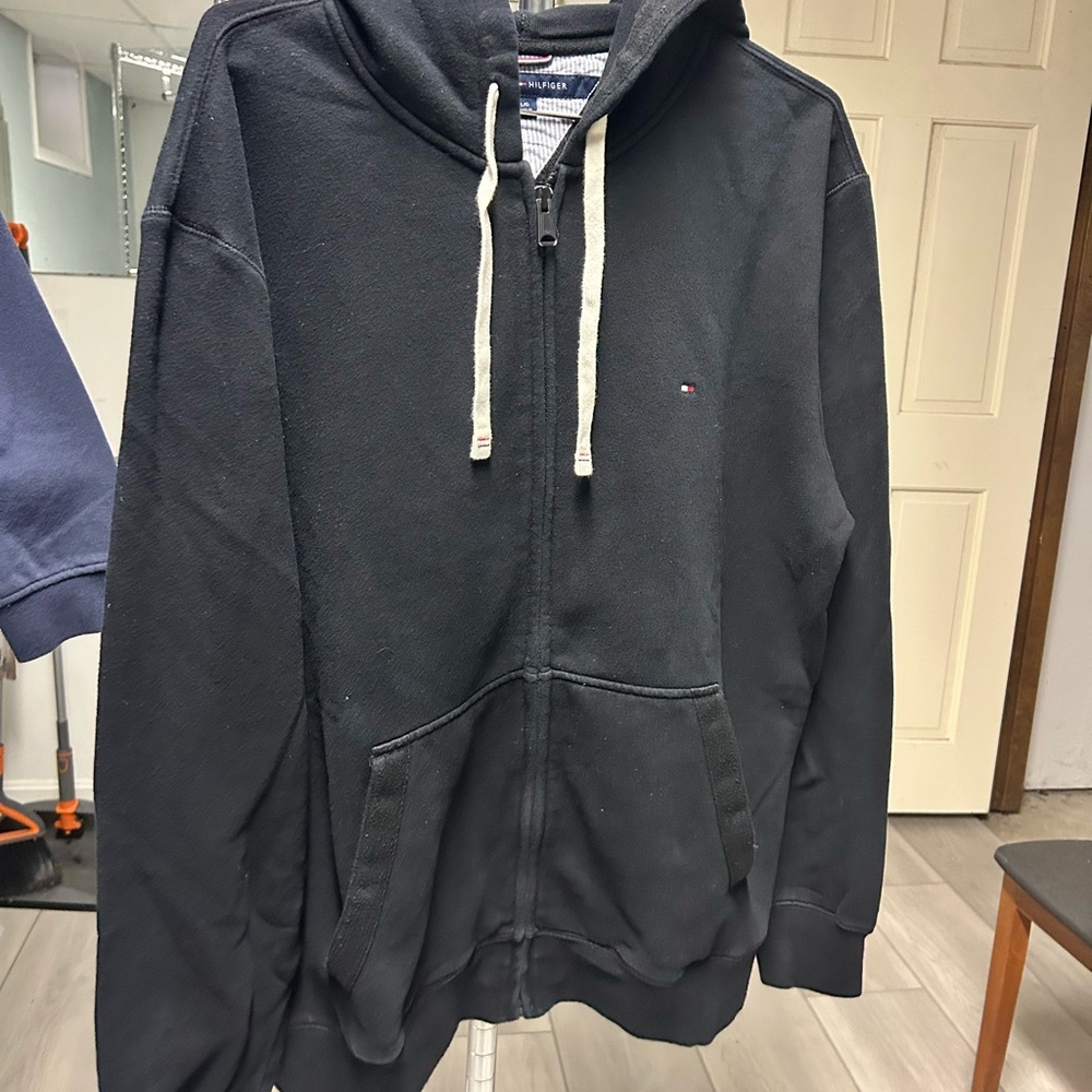 Tommy Hilfiger Men's Black Zip-Up Sweatshirt